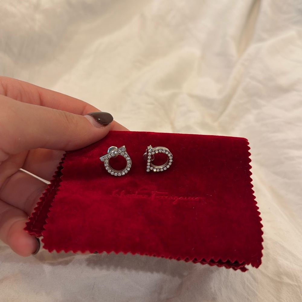 Ferragamo earrings with rhinestones
